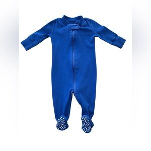 Hanna Andersson Size 50, 0-3 Months Royal Blue Organic Footie Pajamas Sleeper